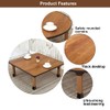 BUSVORES Japanese Foldable Coffee Table, Portable Low Tea Table Wooden