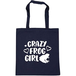 Hippowarehouse Crazy frog girl Tote Shopping Gym Beach Bag 42cm x38cm, 10 litres
