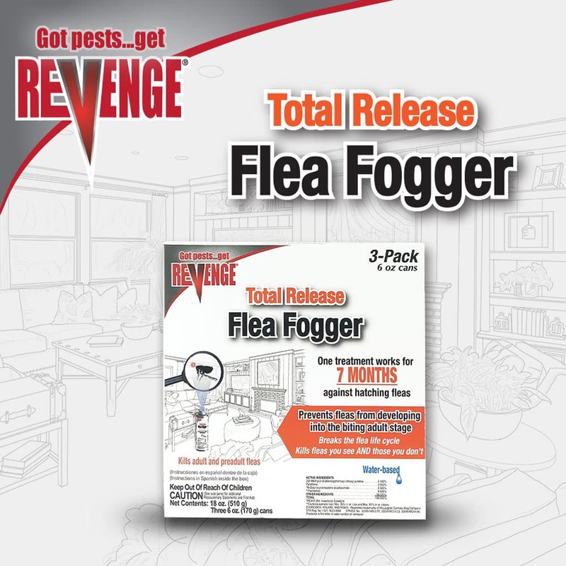 Revenge Total Release Flea Fogger, Pack of 3 6 oz