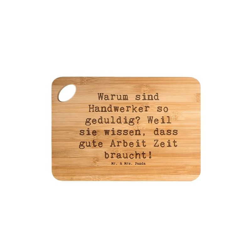 Mr. & Mrs. Panda Bamboo Chopping Board Saying "Warum sind