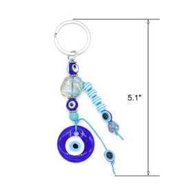 Jasimkiss Evil Eye Keychains Hamsa Hand keychains Protection Good Luck Amulet Charm Key Ring Bag Purse Accessories (G)