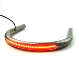 TADAFA Retro Motorcycle Seat Frame Hoop Flat Loop with LED Strips Brake Light Turn Singal Tail Light (7/8 inch Tube/Flat Loop/Width 215mm/8.46in)