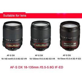 HB-32 Lens Hood Compatible for Nikon 18-140mm f/3.5-5.6G Lens, 18-135mm f/3.5-5.6G Lens, 18-105mm f/3.5-5.6G Lens, 18-70mm f/3.5-4.5G Lens