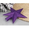 YYCRAFT Glitter Star Tree Topper Christmas Decoration-8 Inch,Purple