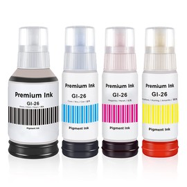 storcfe Pigment GI-26 GX6021 GX7021 Ink Set Refill Replacement for Canon GI-26 GI26 MegaTank Ink Bottle Compatible to Canon GX6020 GX7020 GX3020 GX4020 GX5020 GX5520X Printer (4-Pack, Black, Color)