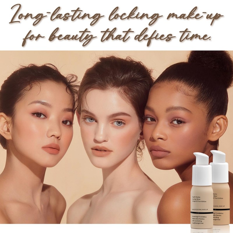 Face Foundation, Full Coverage Foundation, Liquid Foundation Soft Matte, Lightweight