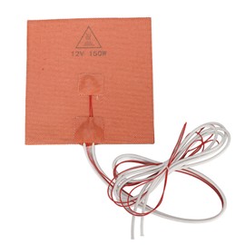 Silicone Heater Pad High Temperature Resistant with Back Glue Hot Bed Silicone Heating Pad 3D Printer Accessories 150x150mm 12V 150W