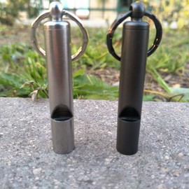 EKLOEN 2 PCS Emergency Hiking Camping Survival Stainless Steel Loud Whistle with Keyring
