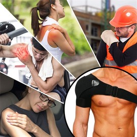 WJRQD Shoulder Support with Pressure Pad, Adjustable Shoulder Support Bandage, Adjustable Shoulder Strap for Arthritic, Torn Rotator Cuff, for Right or Left Shoulder