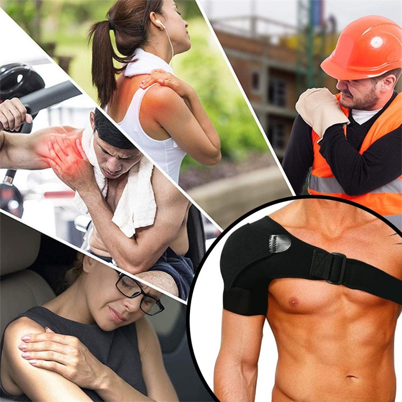 WJRQD Shoulder Support with Pressure Pad, Adjustable Shoulder Support Bandage,