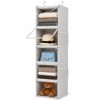 Vailando 5-Shelf Hanging Closet Organizer with Clear Dust Covers, Gray