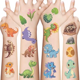 10 Sheets Dinosaur Temporary Tattoos, Cute Animal Dinosaur Tattoo Stickers Waterproof