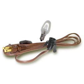 National Artcraft 6' Lighting Cord Set with Clip-in Socket, Rotary Switch and 7-1/2W Bulb (Pkg/5)