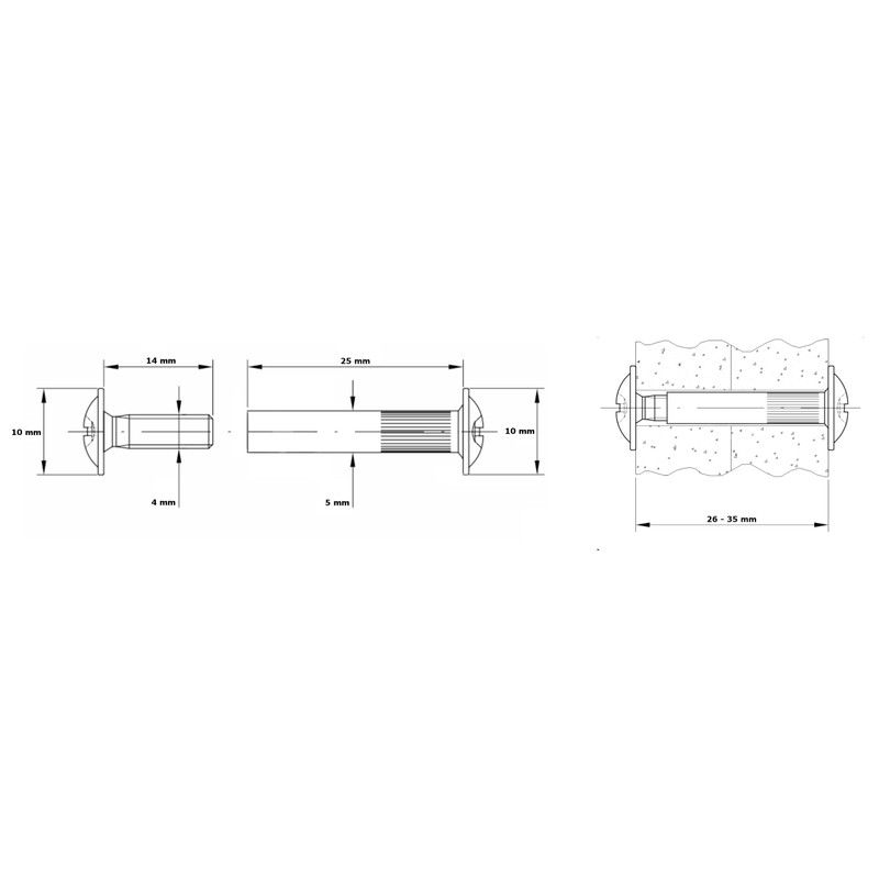 HEXATON M4 x 26-35mm Connecting Screws - Pack of 100