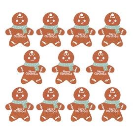 BESTOYARD 50PCS Christmas Hanging Tag Gingerbread Man Tags for Gift DIY Xmas Present Wrap and Label Package