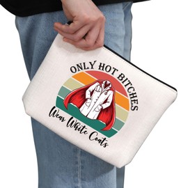 G2TUP New Doctor Themed Gift Wear White Coats Makeup Bag W-hite Coat Ceremony Cosmetic Bag Doctorate Gifts (Wear White Coats CB)
