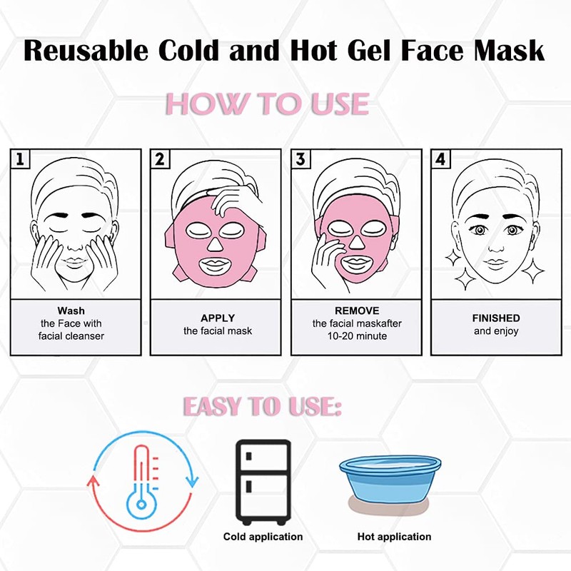 Gel Face Mask, Eye Mask, Cooling Mask, Face Mask, Reusable