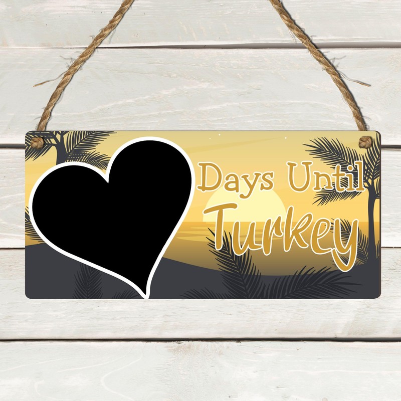 Days Until Turkey Holiday Countdown Plaque - MDF Wooden Hanging