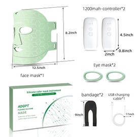 LED Red Light Mask - 7-Color Light Therapy Facial Device with Timer, 3 Modes & Silicone Design, Portable Skincare Tool for Women (Home & Travel Use)