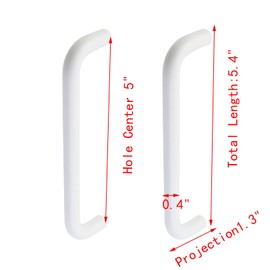 Geesatis Cabinet Pulls Pink Aluminium Alloy Kitchen Drawer Pulls Cabinet Handles,White,5-inch Hole Center