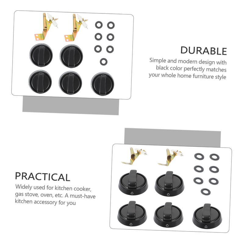 CORHAD 5pcs Gas Stove Knob Replacement for Kitchen Cookers Easy