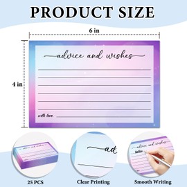 RWSEFK Blue Purple Advice and Wishes Cards for the New Mr and Mrs, Wedding, Bridal Shower, Baby Shower, Graduation, Party Decorations, 25 PCS 4x6 Inches Card-007