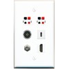RiteAV Coax HDMI 2 Speaker TOSLINK USBC Flat/Solid Wall Plate [White]