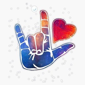 MAGNET I Love You In Sign Language Magnetic Vinyl Sticker Decal Magnet 5"