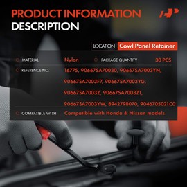 A-Premium 30PCS Nylon Trim Panel Retainer Clips Single Head Compatible with Honda Accord 1990 & Nissan Maxima 1990 - For 4.5mm Hole