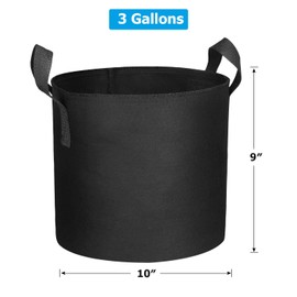 Adorma 10 Packs 3 Gallon Grow Bags, Heavy Duty 300G Thickened Nonwoven Fabric Plant Pots with Handle