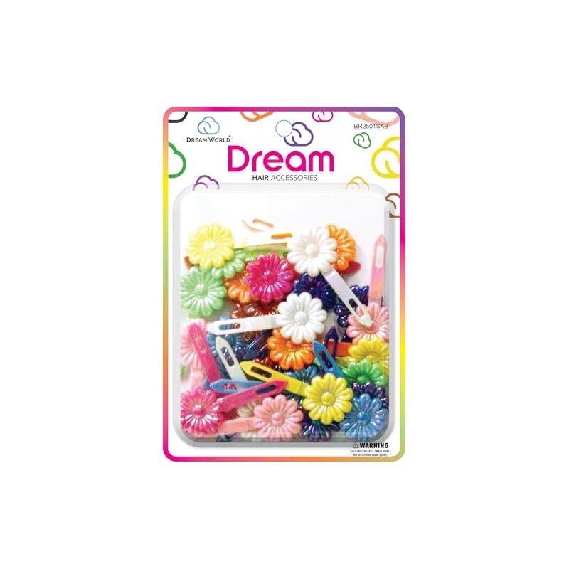 Dream World Self Hinge Barrette Daisy Aurora Borealis 30 Piece