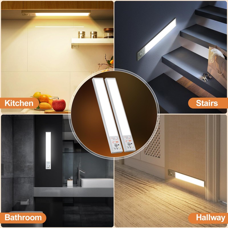 111 Dimmable Led Under Cabinet Lighting Wireless, 2800mAh Battery Operated,