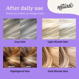 Naturel Purple Toning Shampoo Bar, Blonde or Grey Hair Toning Shampoo Bar with Biotin and Almond Oil, Vitamin B5 and E, Vegan, Zero Waste, Cruelty Free, Made in USA