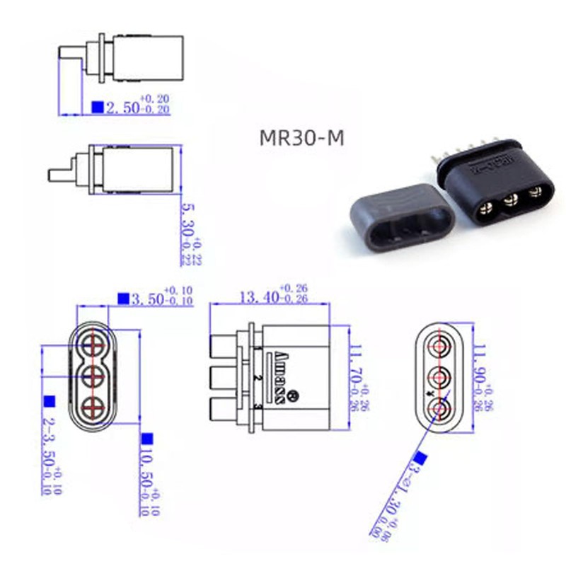 10pair Amass MR30 Male Female Connector Plug with Sheath for