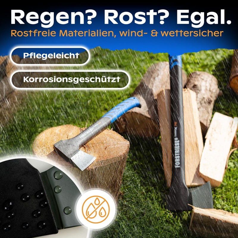 FORSTRIESE® Axt 36cm | Vibrationsarme Spaltaxt | Beil aus hochwertigem
