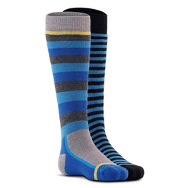Fox River Unisex-Youth Big Kids Day Medium-Weight Ski Snow Over-The-Calf Socks (2 Pair Pack), Blue Asst