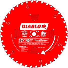 Diablo General Purpose Beam Saw Blade for Wood - 12" Diameter, 40 ATB Teeth, 5/8" Arbor, .087" Kerf, 18� Hook Angle, .063" Plate, 7000 Max RPM - D1040W
