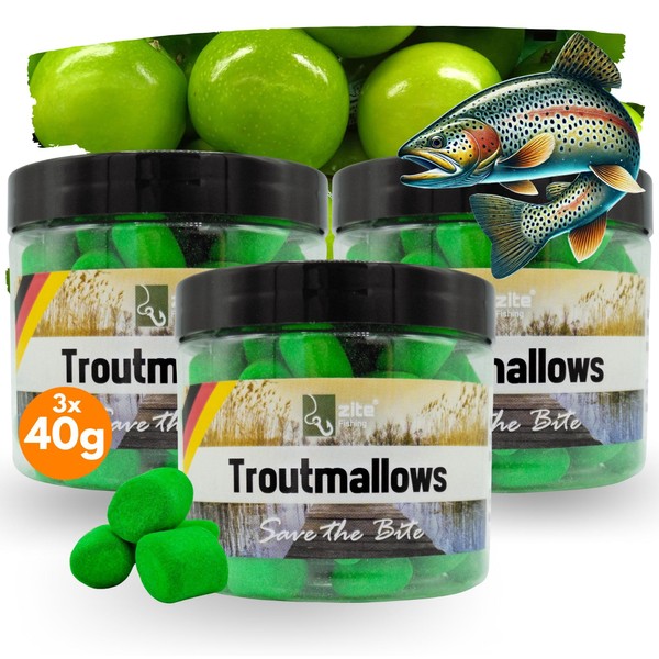 Zite Fishing Troutmallow Set 3 x 40 g Marshmallow Trout