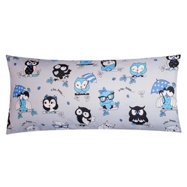 1 x Cushion Cover in 40 x 80 cm Renforcé 100% Cotton - Owl Animals Birds - Pillow Cover, Cushion Cover, Decorative Cushion Cover Children (1 Piece EW Owl 40 x 80 cm)