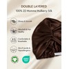 22 Momme 100% Mulberry Silk Bonnet for Sleeping Women, Coffee