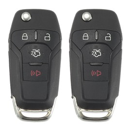 X AUTOHAUX 2pcs 315MHz N5F-A08TAA Replacement Smart Proximity Keyless Entry Remote Key Fob for Ford Fusion 2013 2014 2015 2016 4 Buttons with Door Key 49 Chip