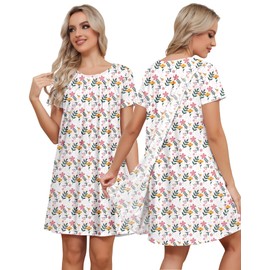 Tfovorlein Hospital Gowns For Women Labor Delivery Open Back NightGowns for Bedridden Women Soft Adaptive Clothing Nightgown White Pink Pattern M