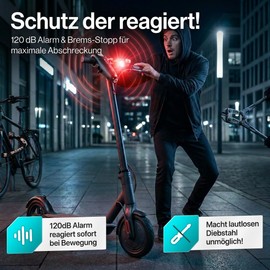 BLACKFORTRESS Serratura e serratura per scooter e bicicletta con funzione di allarme da 120 dB, antifurto, impermeabile, accessorio per scooter elettronico, Smart Lock E Roller Lock Accessories Gadget