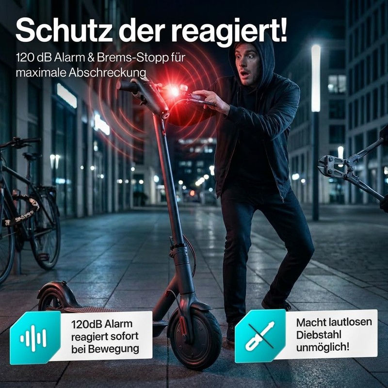BLACKFORTRESS Serratura e serratura per scooter e bicicletta con funzione