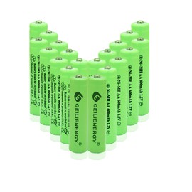 GEILIENERGY NiMH AA 600mAh 1.2V Rechargeable Batteries for Solar Lights, Garden Lights, Remotes, Mice(Pack of 20)