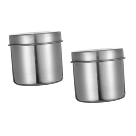 CIYODO Pack of 2 Stainless Steel Storage Tank, Home Storage Container, Cylinder Cans, Storage Container, Household Storage Container