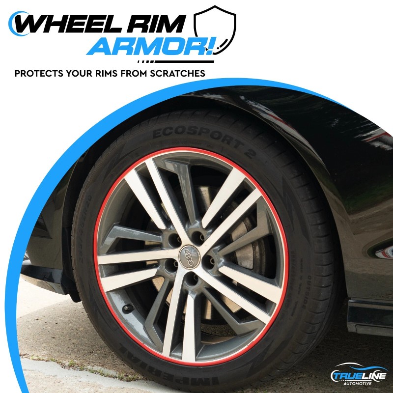 Trueline Automotive Rim Guards Red Alloy Armor Wheel Rim Curb