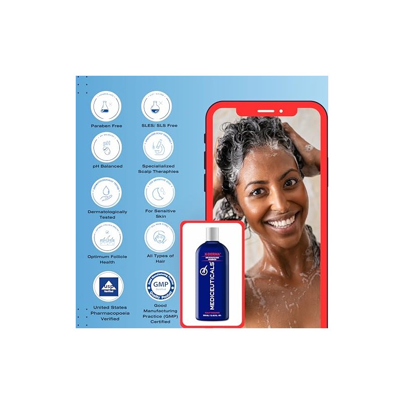 Mediceuticals Therapro X-Derma Champú para tratamiento de piel cabelludo seco