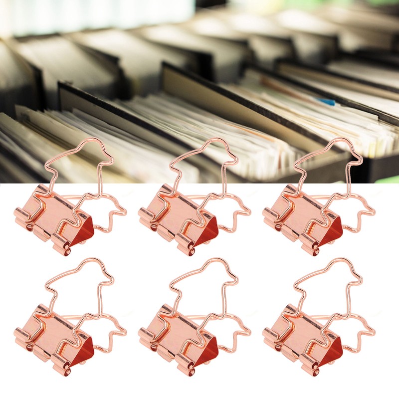 100Pcs Binder Clips Hollow Penguin Shape Sturdy Metal Small Binder