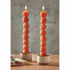 tag Orange Rustic Halloween Thanksgiving Pumpkin Stack Taper Wax Candles